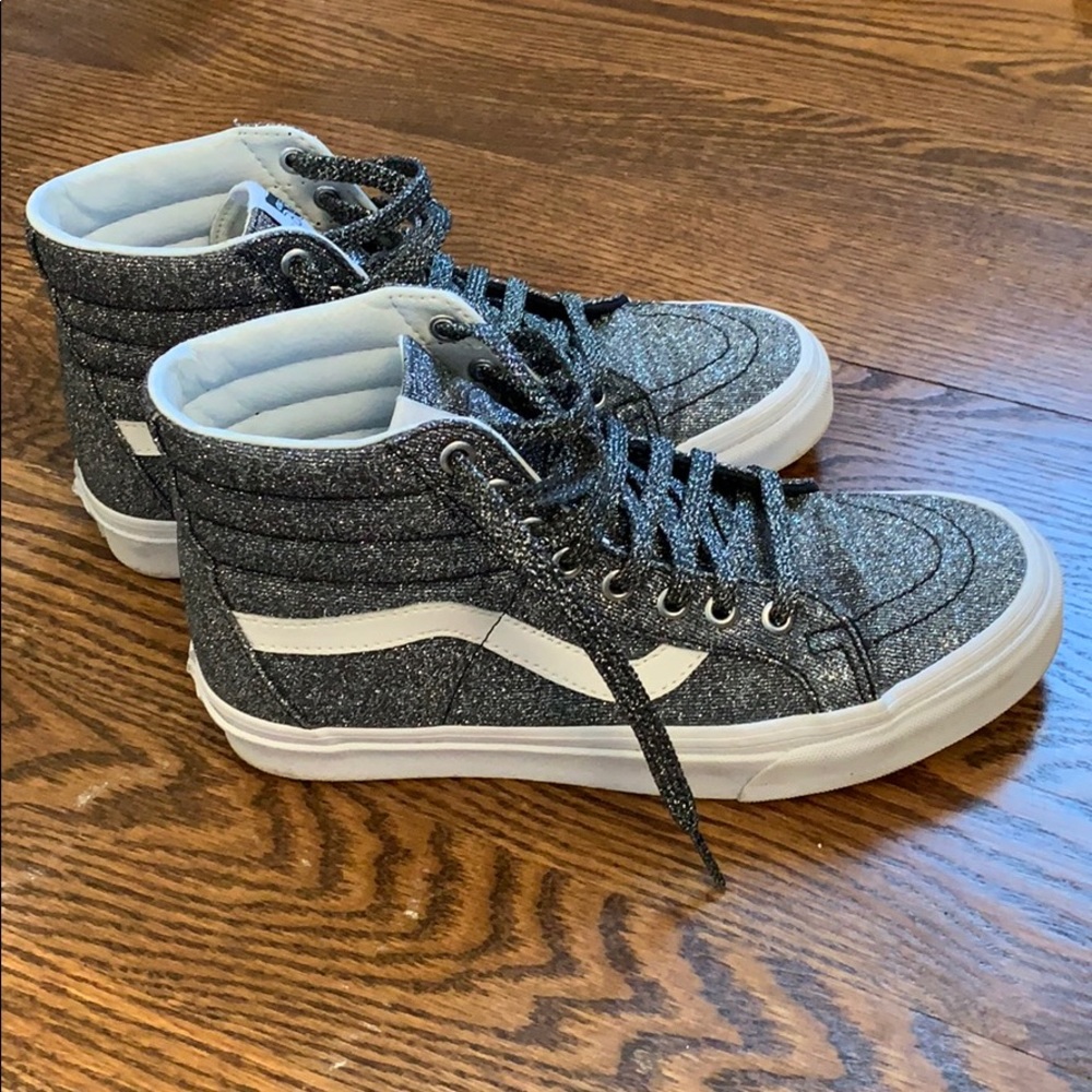 Silver Glitter Hi-Top Vans